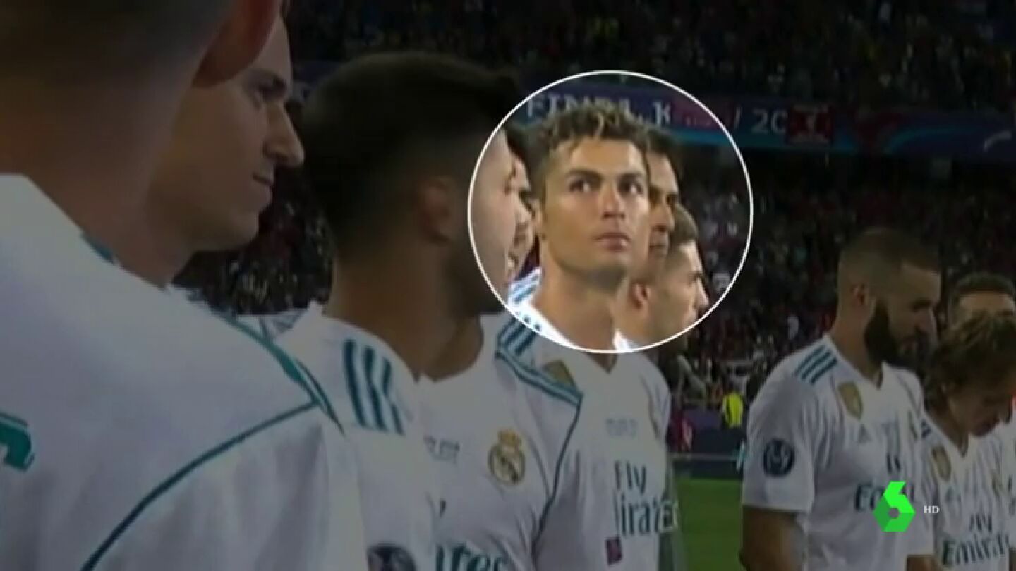 El llamativo gesto serio de Cristiano en la celebraci&oacute;n en Kiev 