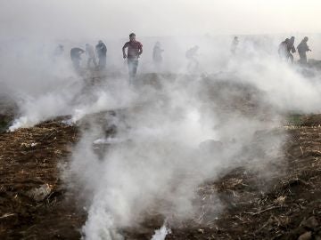Gas lanzado por el ejército israelí en la Franja de Gaza Gas lanzado por el ejército israelí en la Franja de Gaza