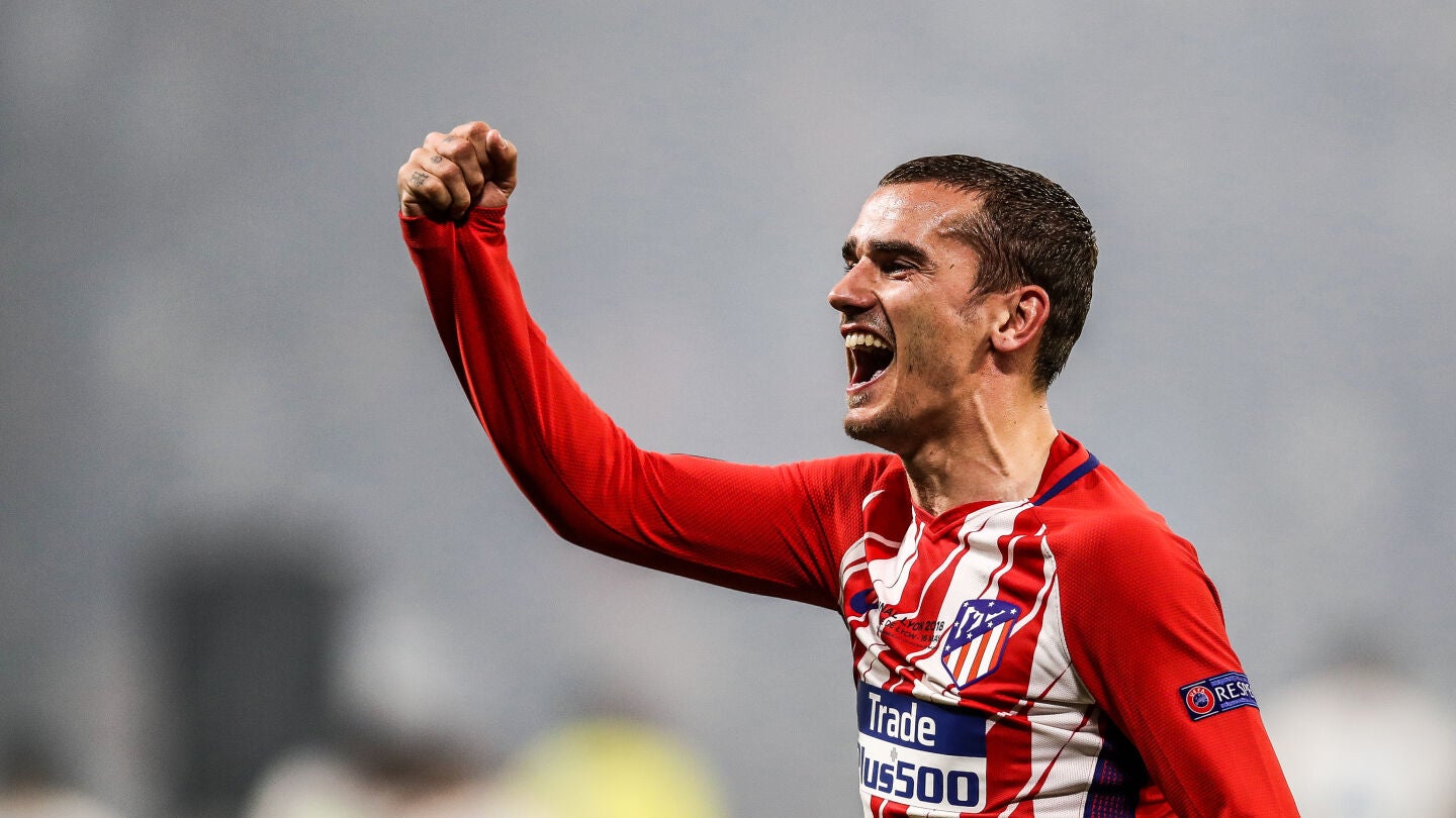 Griezmann celebra la Europa League con el Atl&eacute;tico de Madrid
