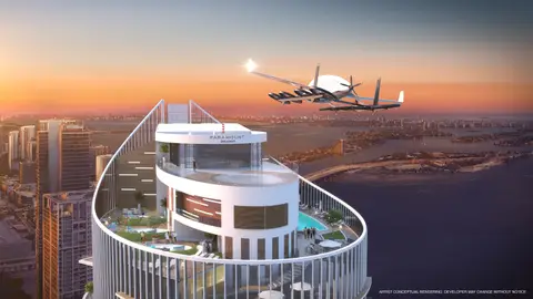 Skyport Paramount Miami Worldcenter Un nuevo rascacielos en Miami se prepara para recibir a los “coches voladores”