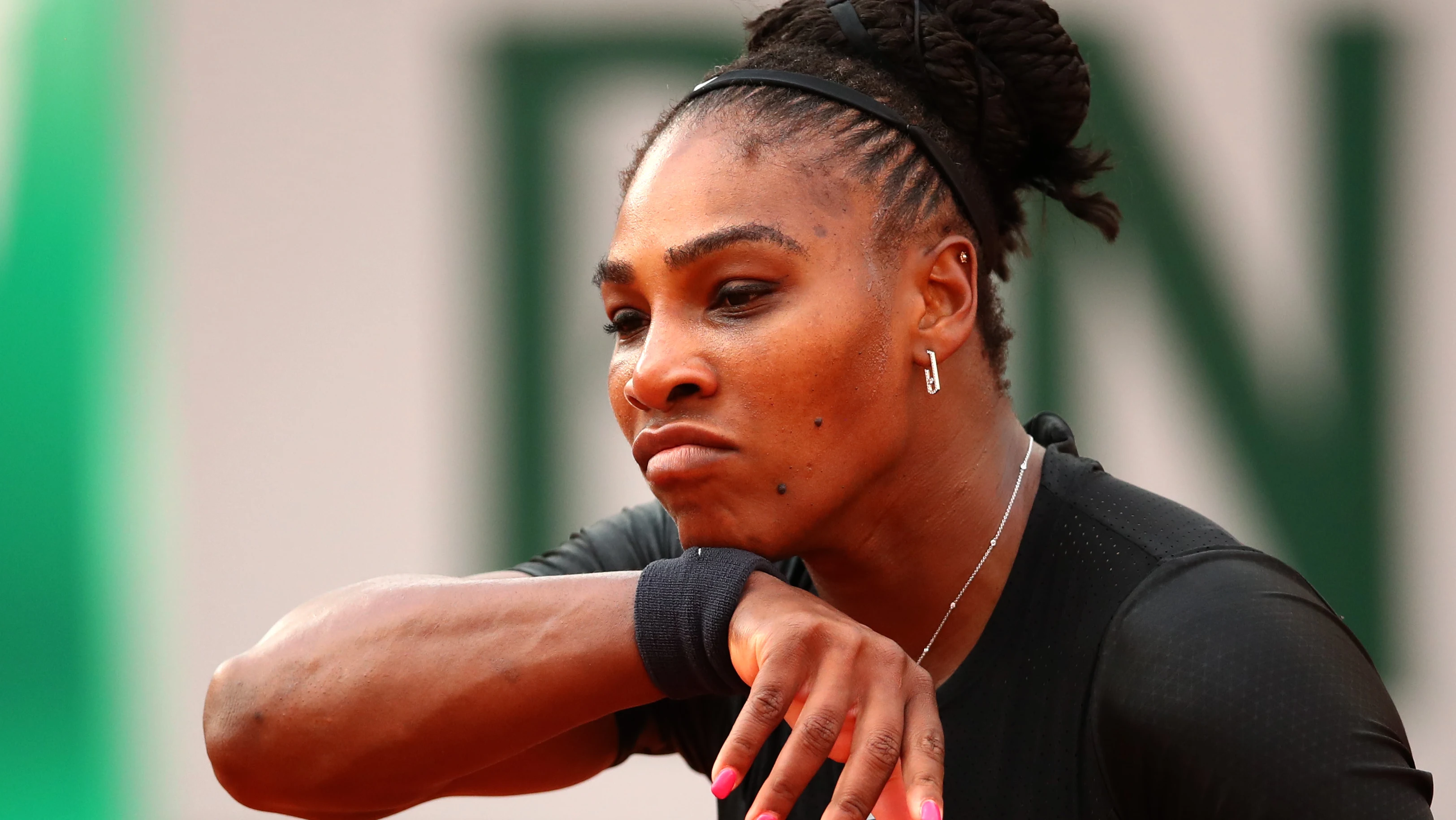 Serena Williams, en un partido de Roland Garros