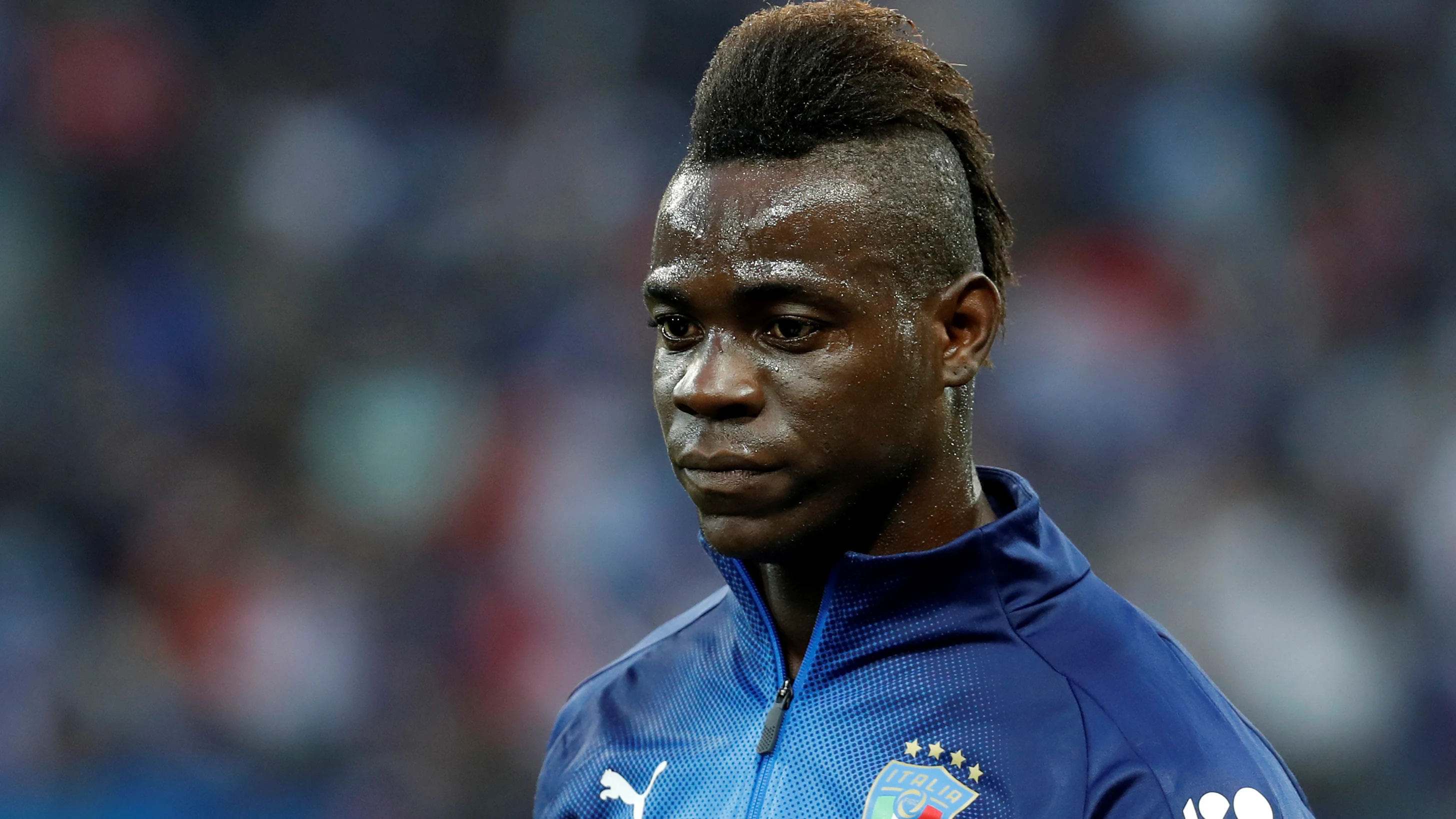 Balotelli, antes de un partido con la selección italiana