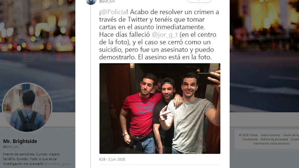 Resuelve un asesinato por Twitter