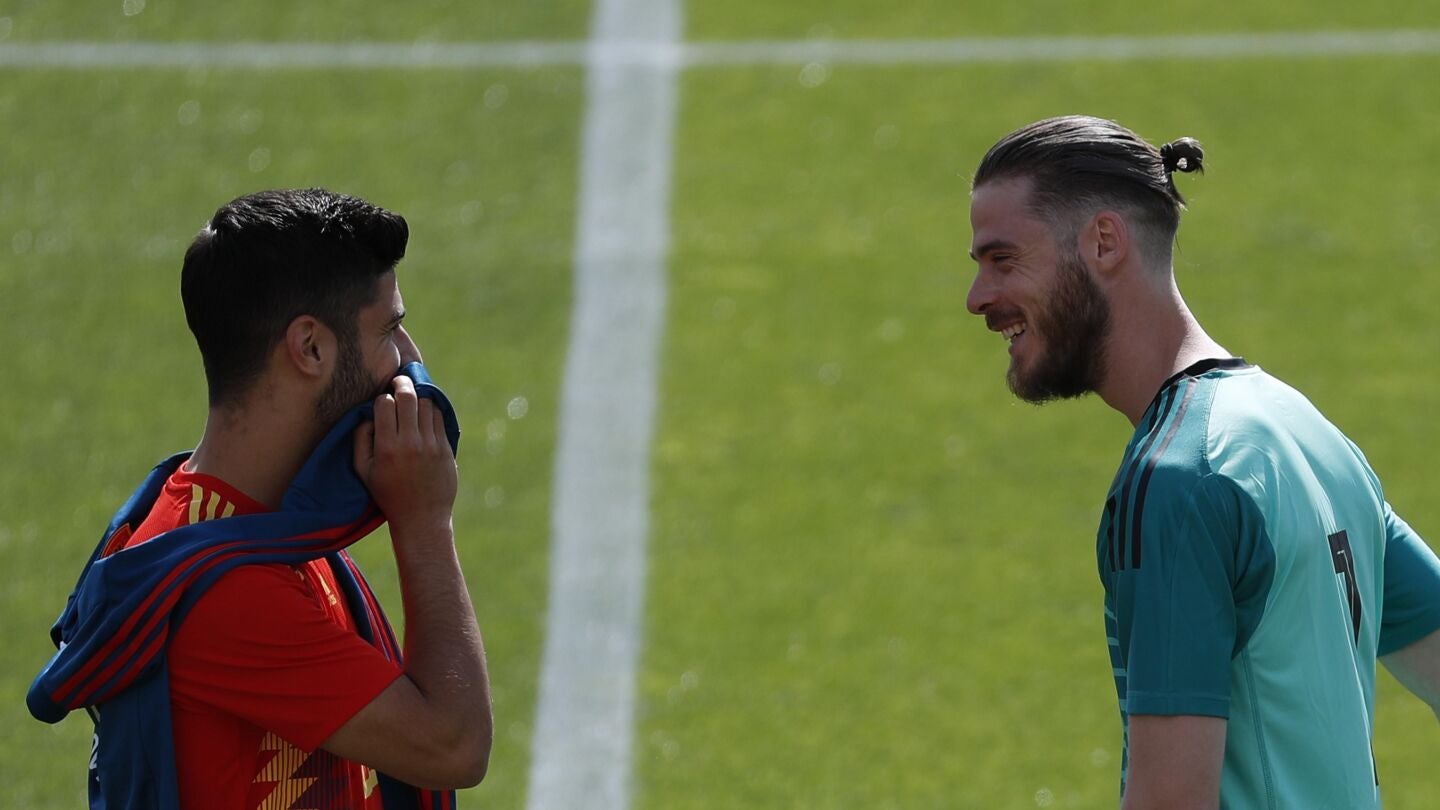 De Gea bromea con Marco Asensio en Las Rozas