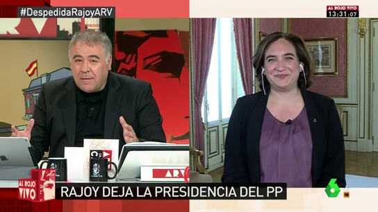 <p>Ada Colau: "La dimisión de Rajoy es coherente. No diría que se va, sino que le hemos echado"</p> <p>Ada Colau: "La dimisión de Rajoy es coherente. No diría que se va, sino que le hemos echado"</p>