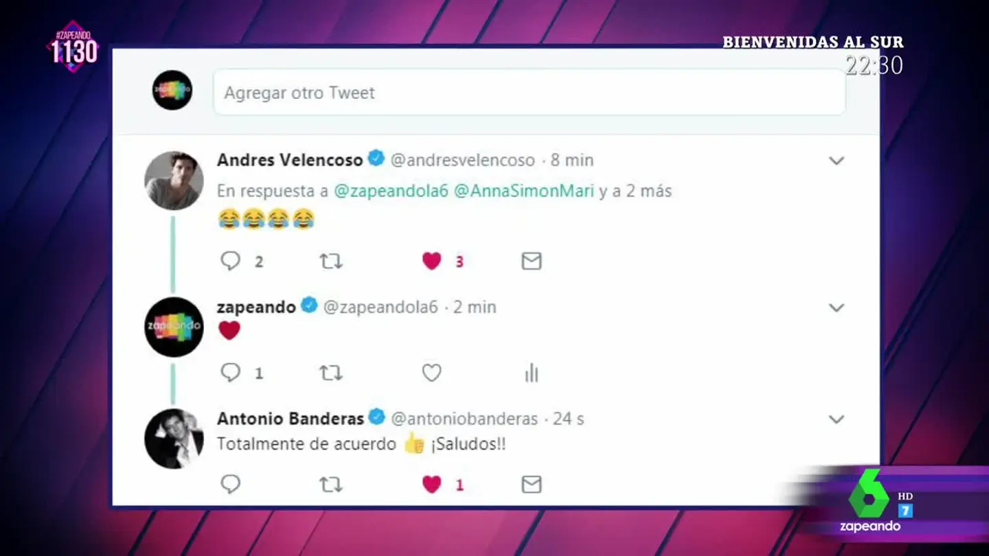 La respuesta de Antonio Banderas y Andres Velencoso a la sugerencia de Zapeando de ser ministros del nuevo Gobierno La respuesta de Antonio Banderas y Andres Velencoso a la sugerencia de Zapeando de ser ministros del nuevo Gobierno