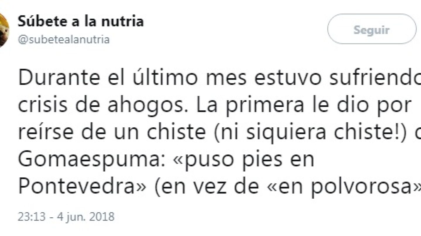 Hilo de Twitter de S&uacute;bete a la Nutria