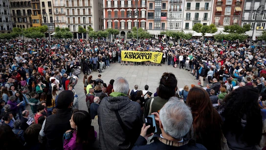 Manifestación en Pamplona por las detenciones e ingreso en prisión de cuatro de los condenados por la agresión a dos guardias civiles y sus parejas en Alsasua Manifestación en Pamplona por las detenciones e ingreso en prisión de cuatro de los condenados por la agresión a dos guardias civiles y sus parejas en Alsasua
