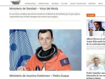 El astronauta Pedro Duque, en una noticia de El Mundo Today El astronauta Pedro Duque, en una noticia de El Mundo Today