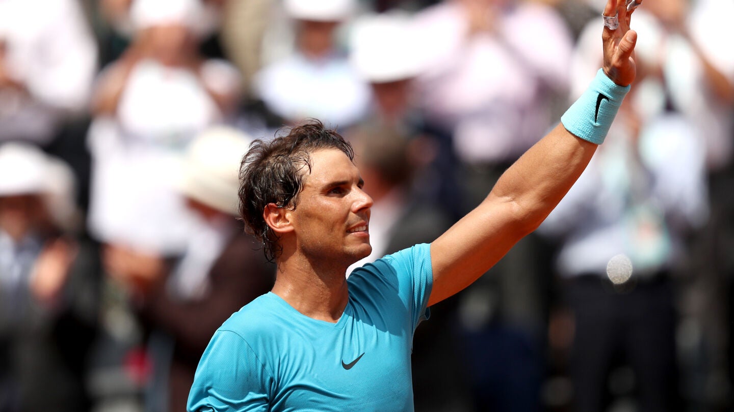 Nadal celebra una victoria en Roland Garros