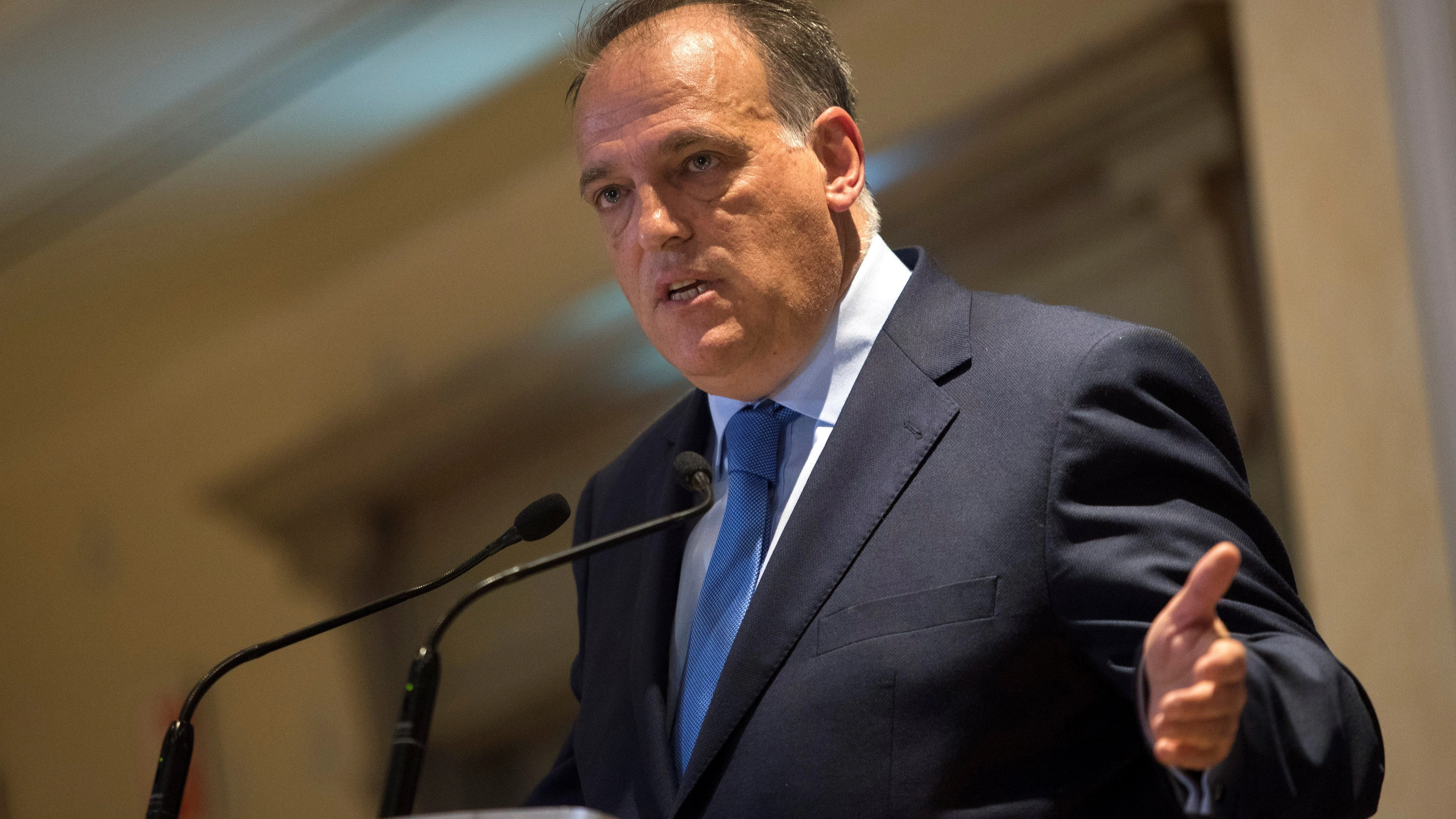 Javier Tebas comparece ante los medios