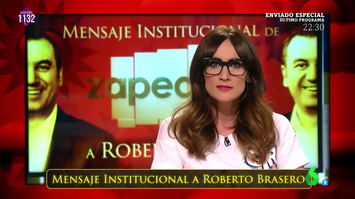 El mensaje institucional de Zapeando a Roberto Brasero El mensaje institucional de Zapeando a Roberto Brasero