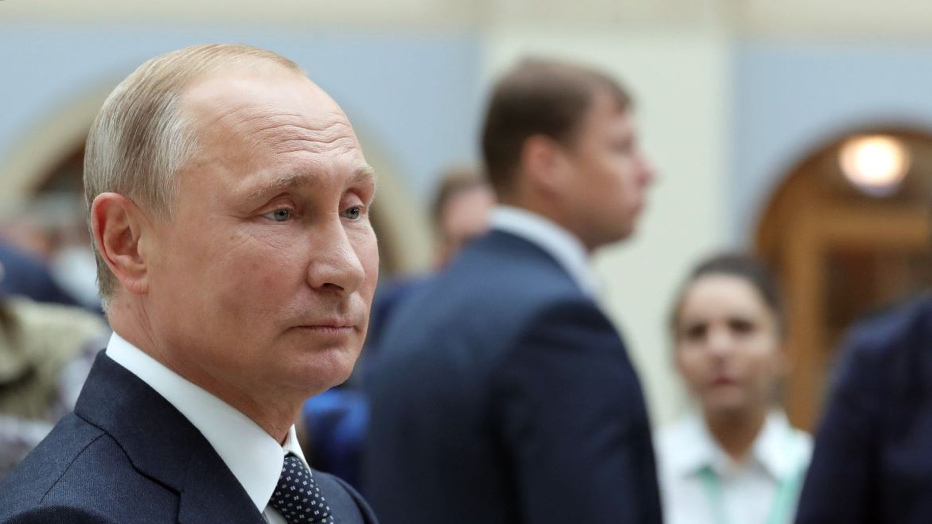  El presidente ruso, Vladimir Putin, antes de una rueda de prensa