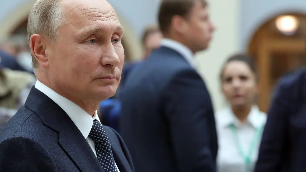  El presidente ruso, Vladimir Putin, antes de una rueda de prensa