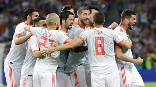 El equipo celebra el gol de Nacho El equipo celebra el gol de Nacho