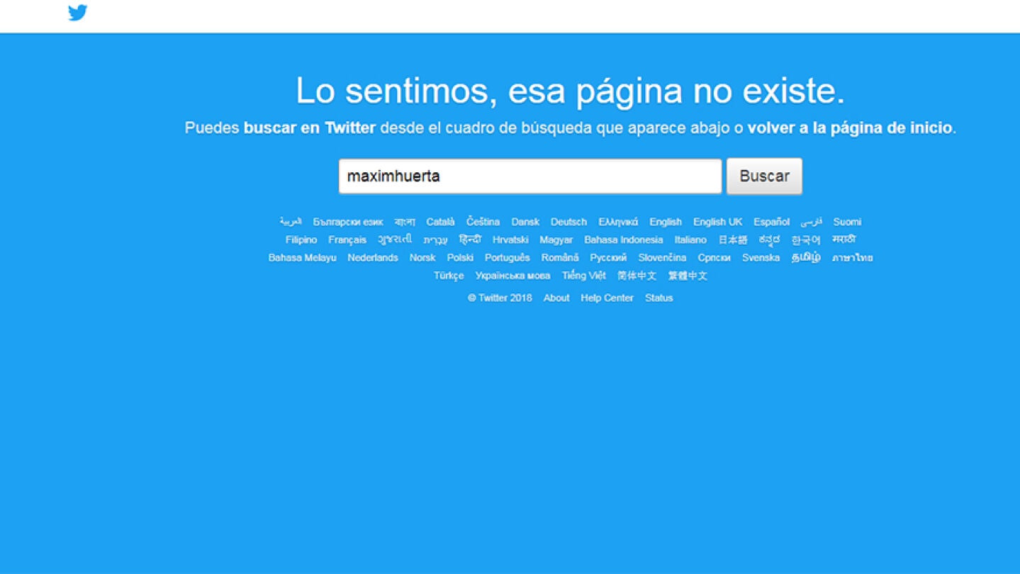 M&agrave;xim Huerta cierra su cuenta de Twitter