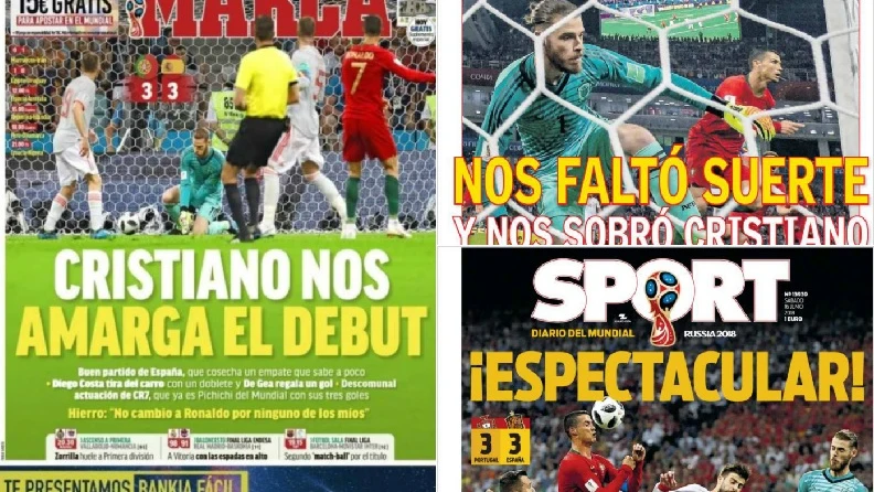 El Portugal - España, en las portadas de la prensa