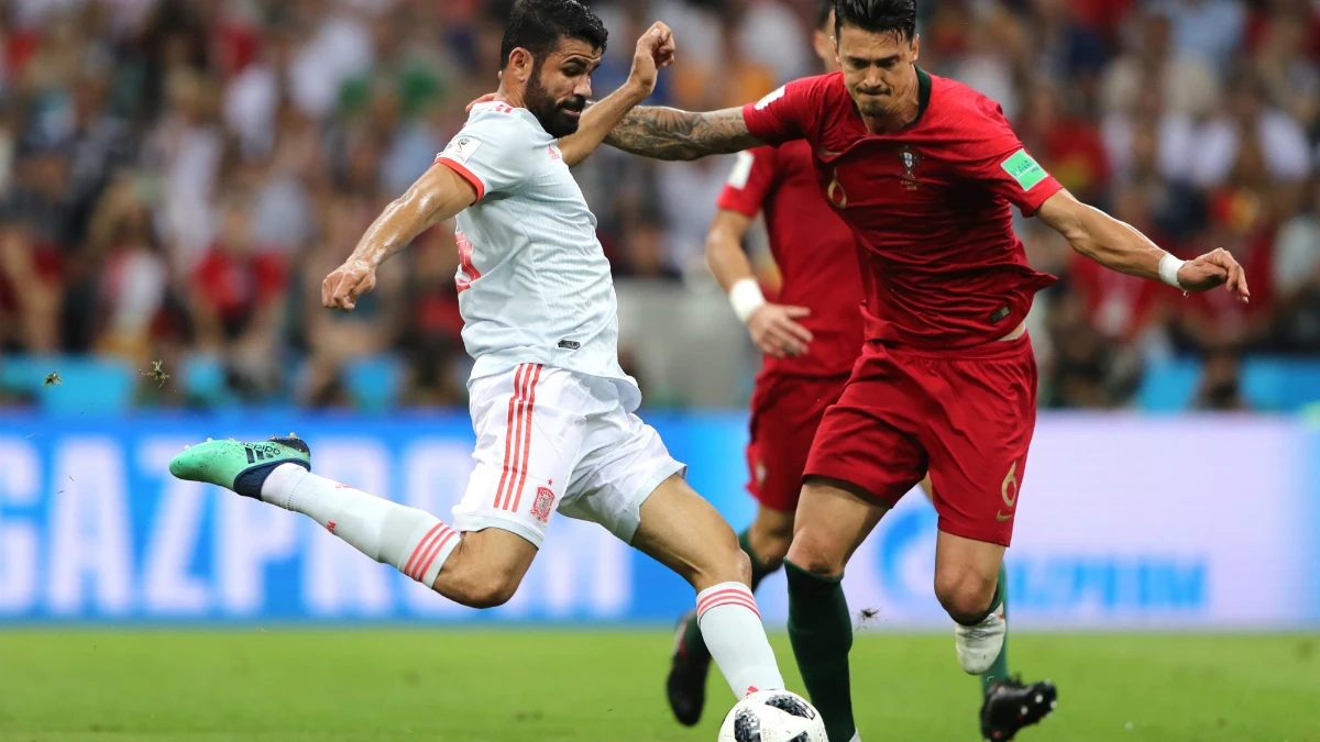 Diego Costa, en una acción ante Portugal