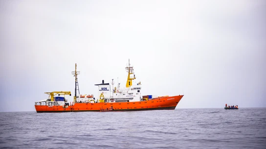 El barco Aquarius de la ONG SOS Méditerránee El barco Aquarius de la ONG SOS Méditerránee