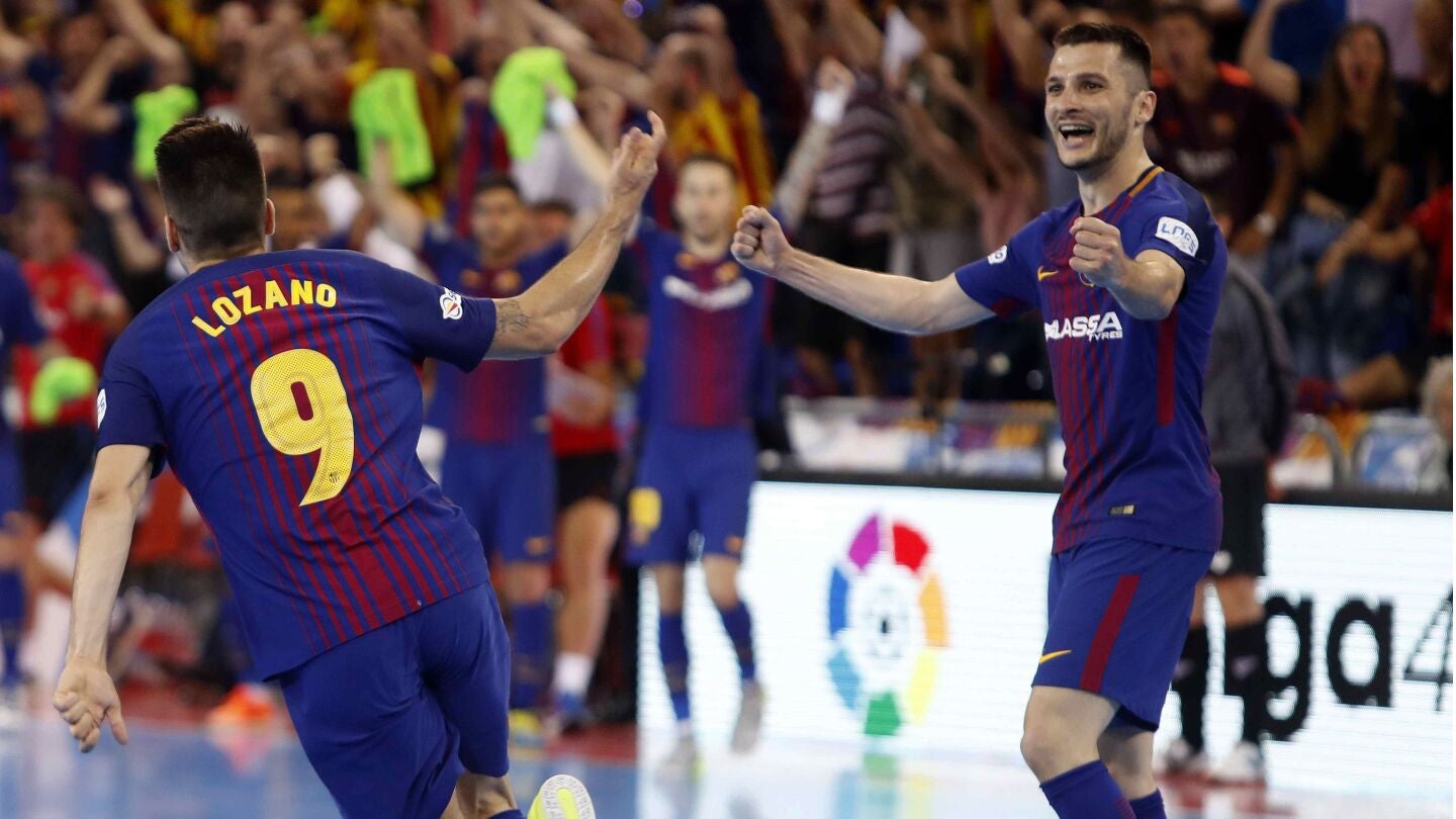 Lozano celebra un gol ante Movistar Inter