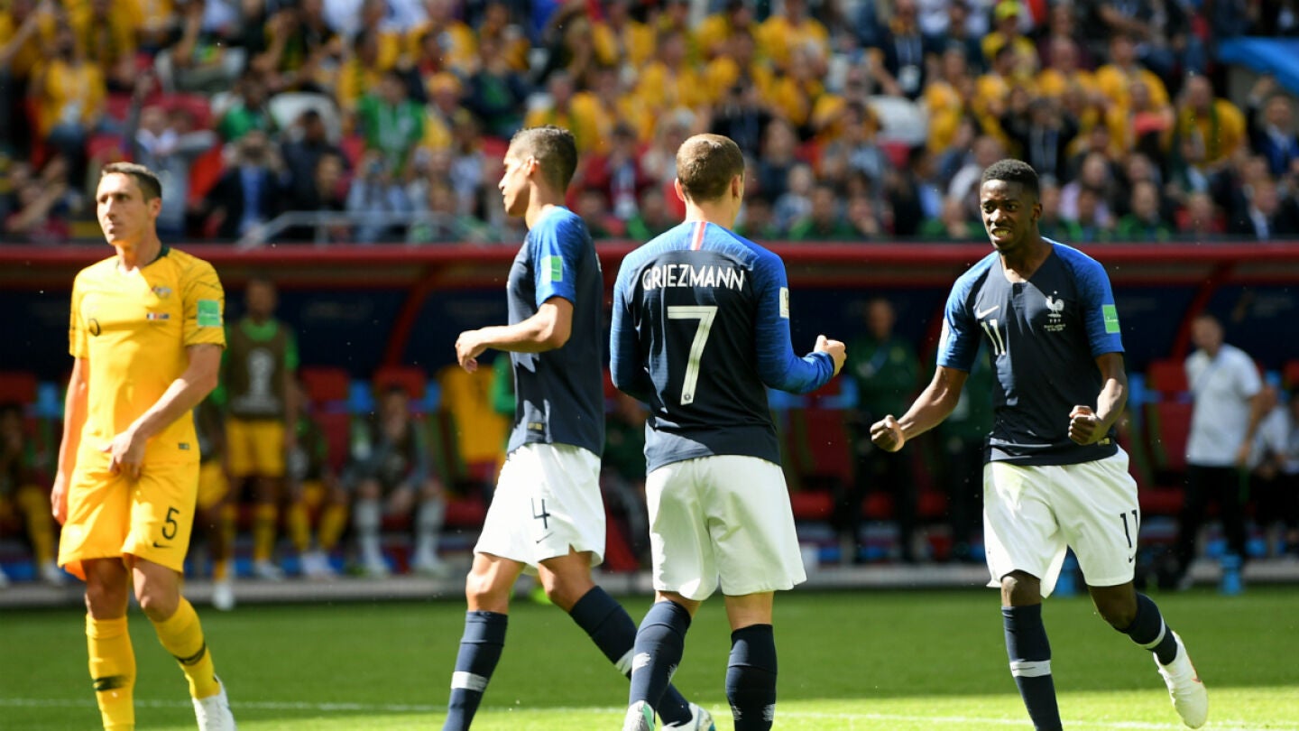 Griezmann celebra un gol con Francia