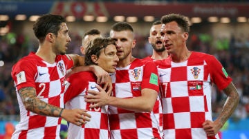 Croacia celebra un gol