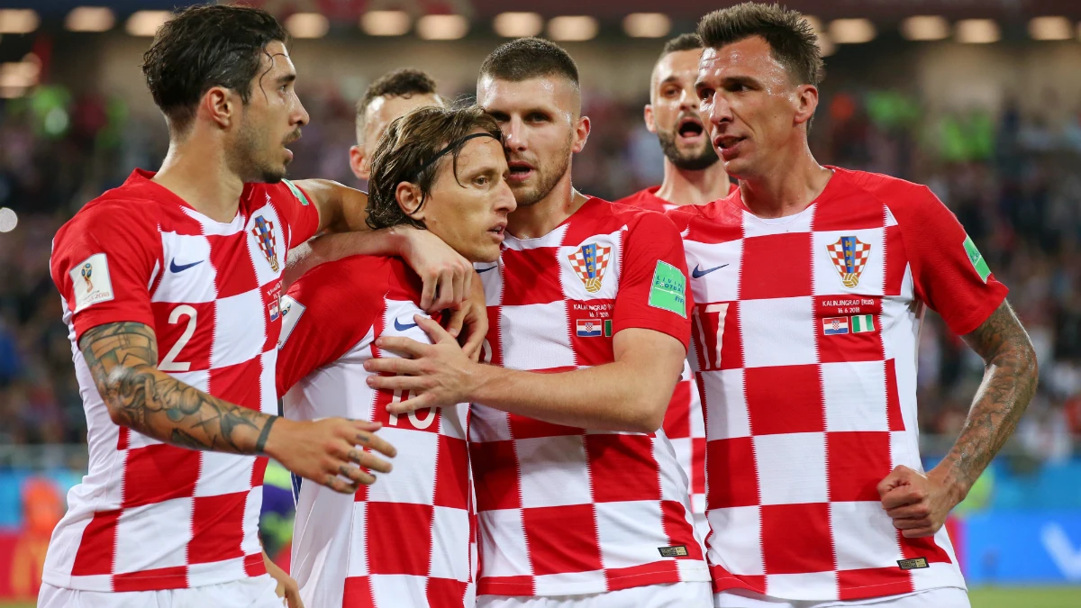 Croacia celebra un gol