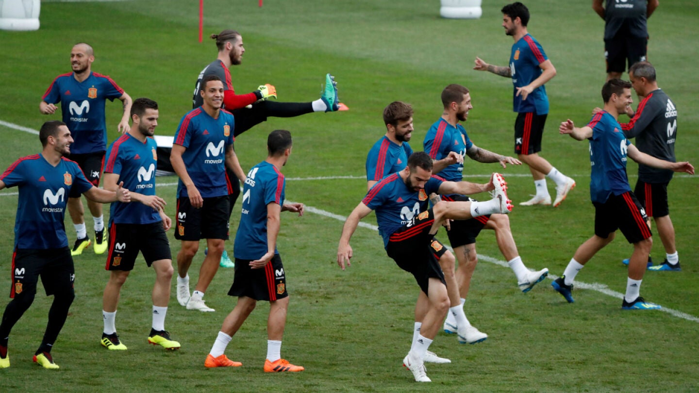 Espa&ntilde;a, en un entrenamiento