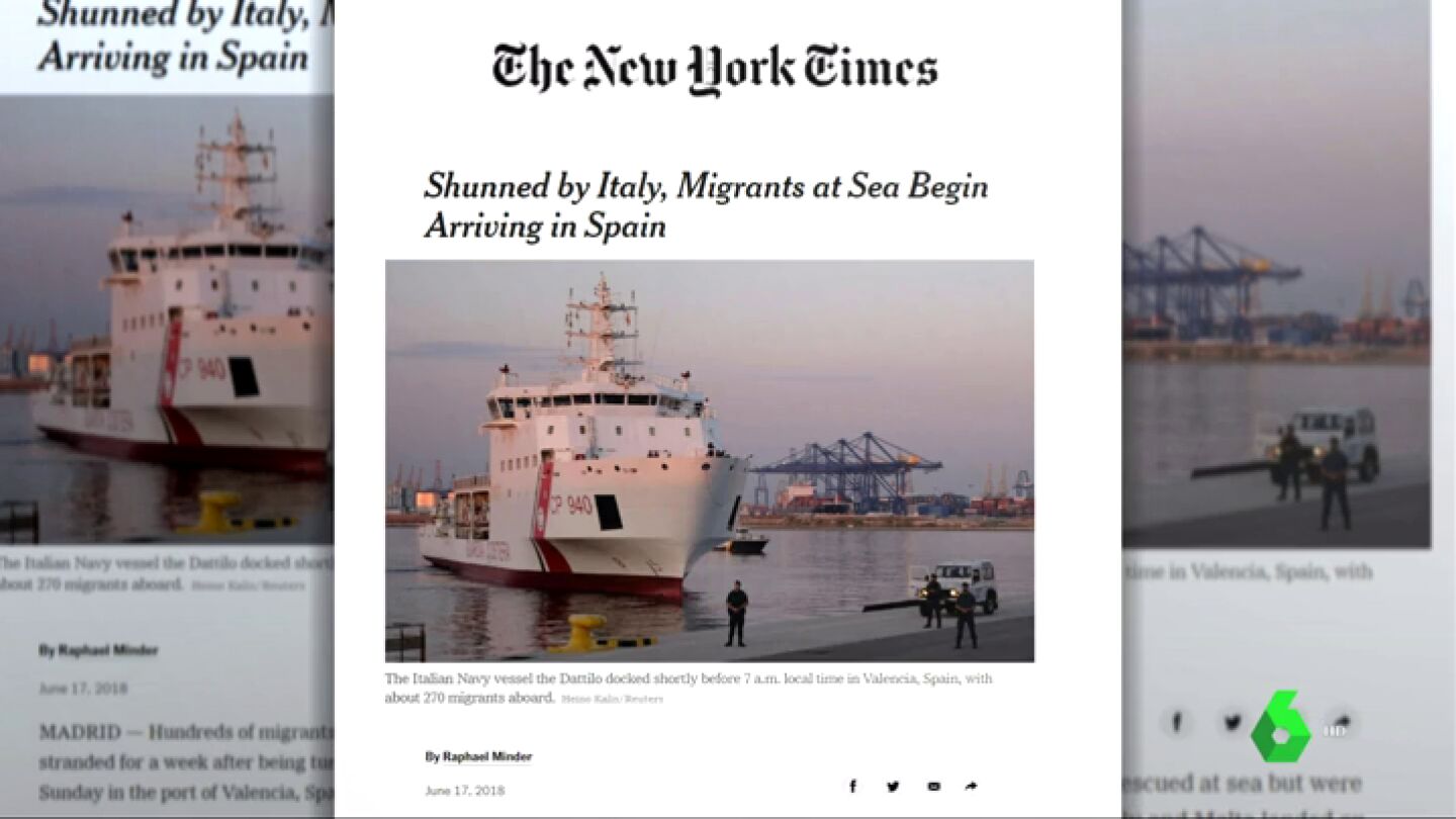 Gran cobertura de la prensa internacional a la llegada de los 630 inmigrantes a Espa&ntilde;a