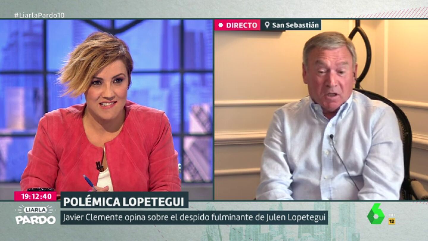 Javier Clemente con Cristina Pardo