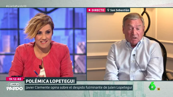 Javier Clemente con Cristina Pardo