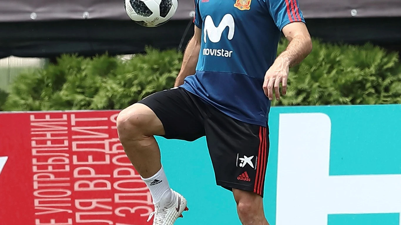 Dani Carvajal, en un entrenamiento en Krasnodar