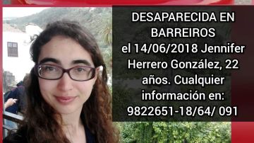 Cartel de la joven desaparecida en Barreiros difundido por los padres a través de las redes sociales