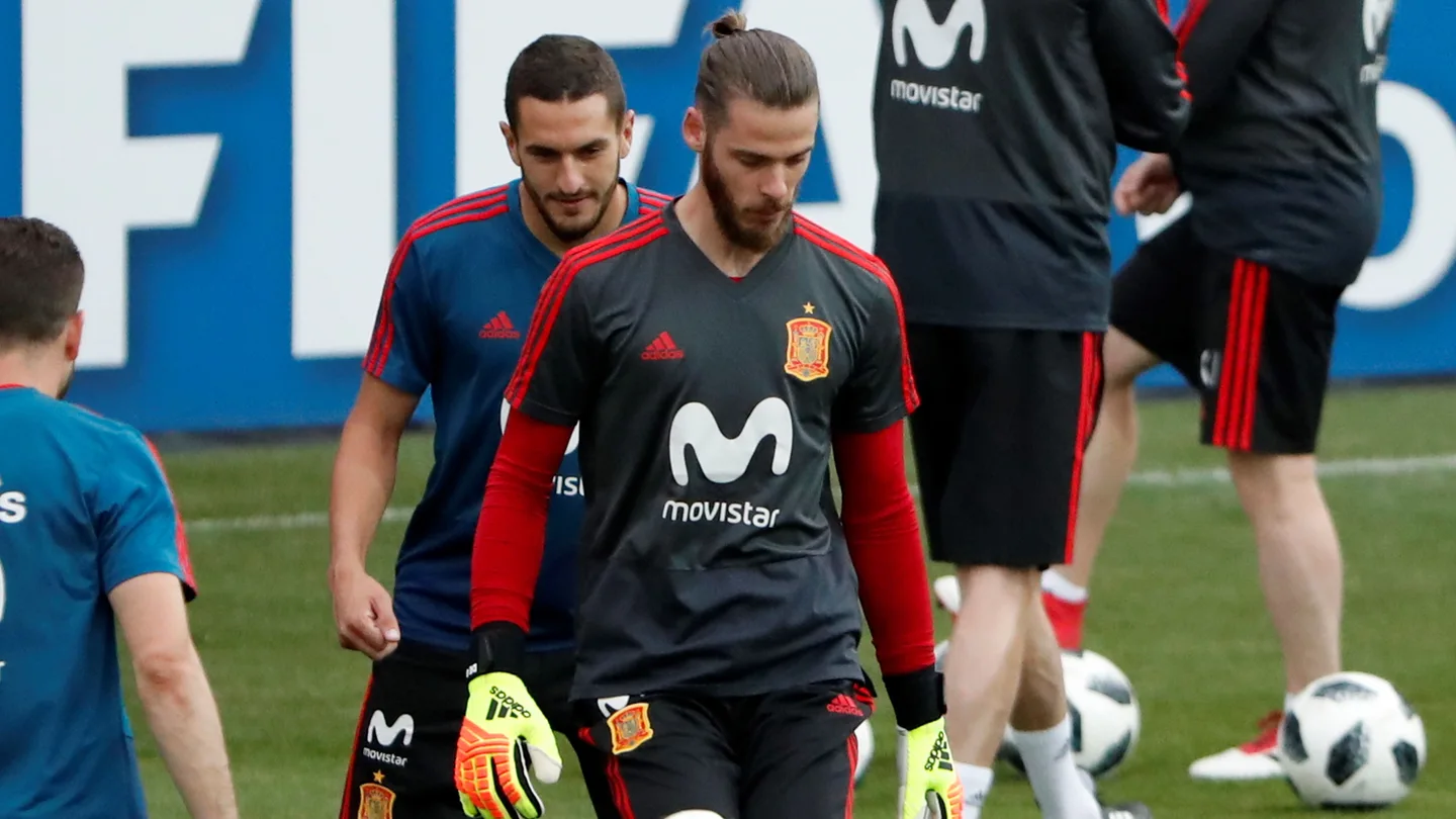 David de Gea, en un entrenamiento en Krasnodar David de Gea, en un entrenamiento en Krasnodar