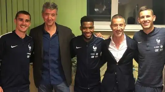 Miguel Ángel Gil Marín, con Griezmann, Lemar y Lucas Hernández Miguel Ángel Gil Marín, con Griezmann, Lemar y Lucas Hernández