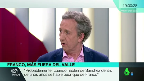 Jaime Alonso, portavoz de la Fundación Franco: "Cuando hablen de Sánchez dentro de 30 años se hablará peor que de Franco" Jaime Alonso, portavoz de la Fundación Franco: "Cuando hablen de Sánchez dentro de 30 años se hablará peor que de Franco"
