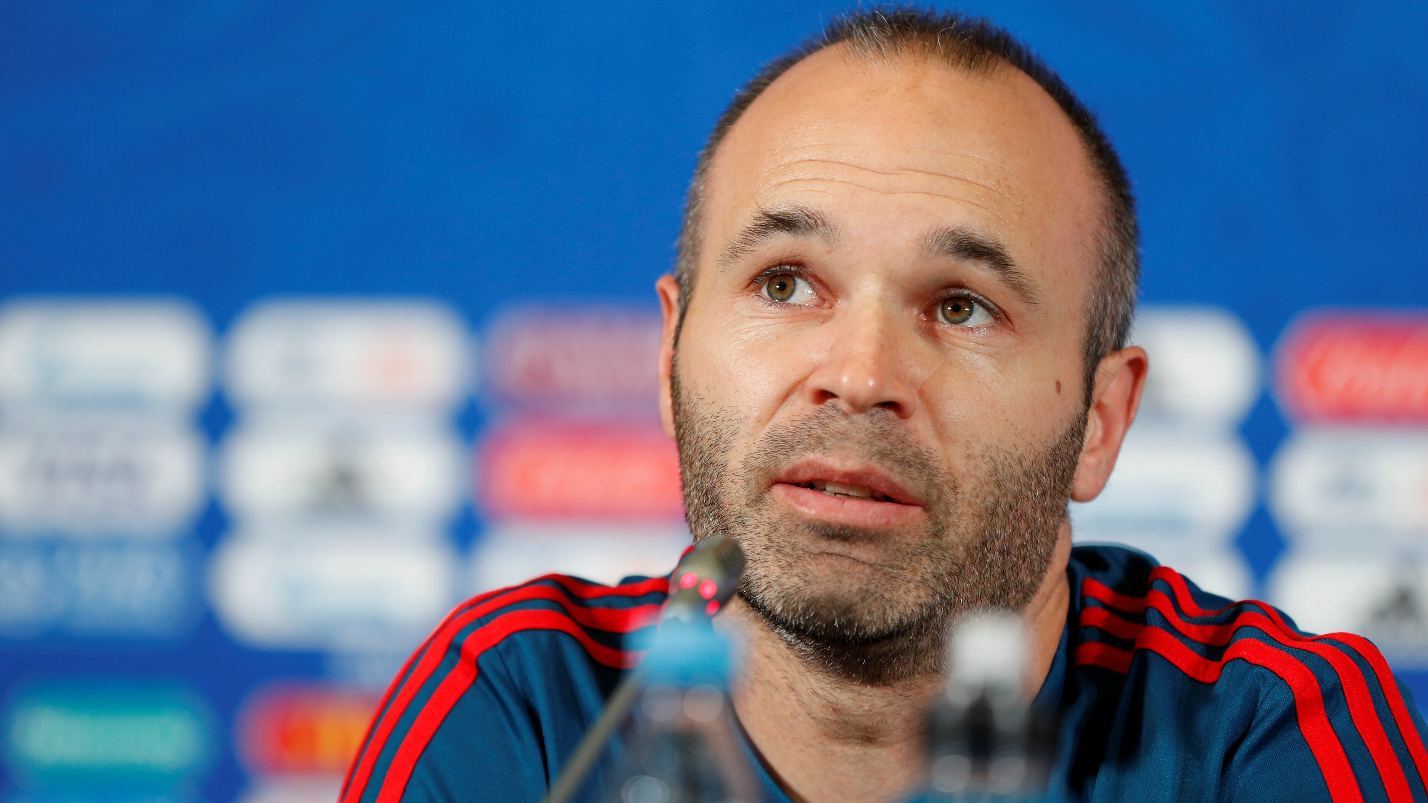 Andrés Iniesta, en sala de prensa