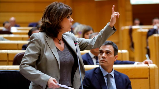 Dolores Delgado durante su comparecencia en el Senado Dolores Delgado durante su comparecencia en el Senado