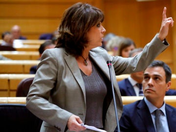 Dolores Delgado durante su comparecencia en el Senado Dolores Delgado durante su comparecencia en el Senado