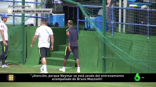 Neymar se retira del entrenamiento de Brasil doliéndose del tobillo Neymar se retira del entrenamiento de Brasil doliéndose del tobillo