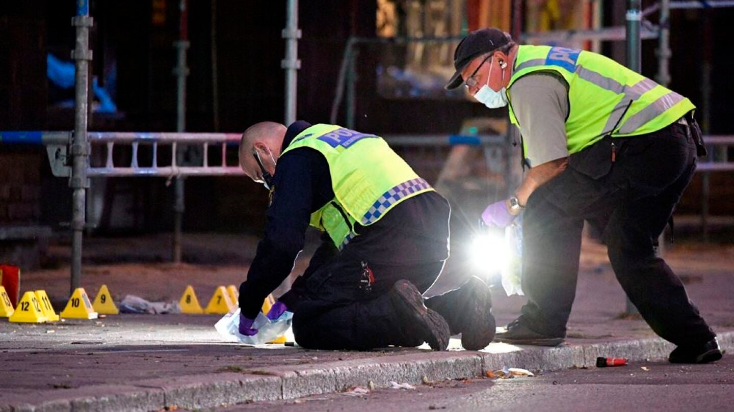 Lugar del tiroteo en Malmo, Suecia