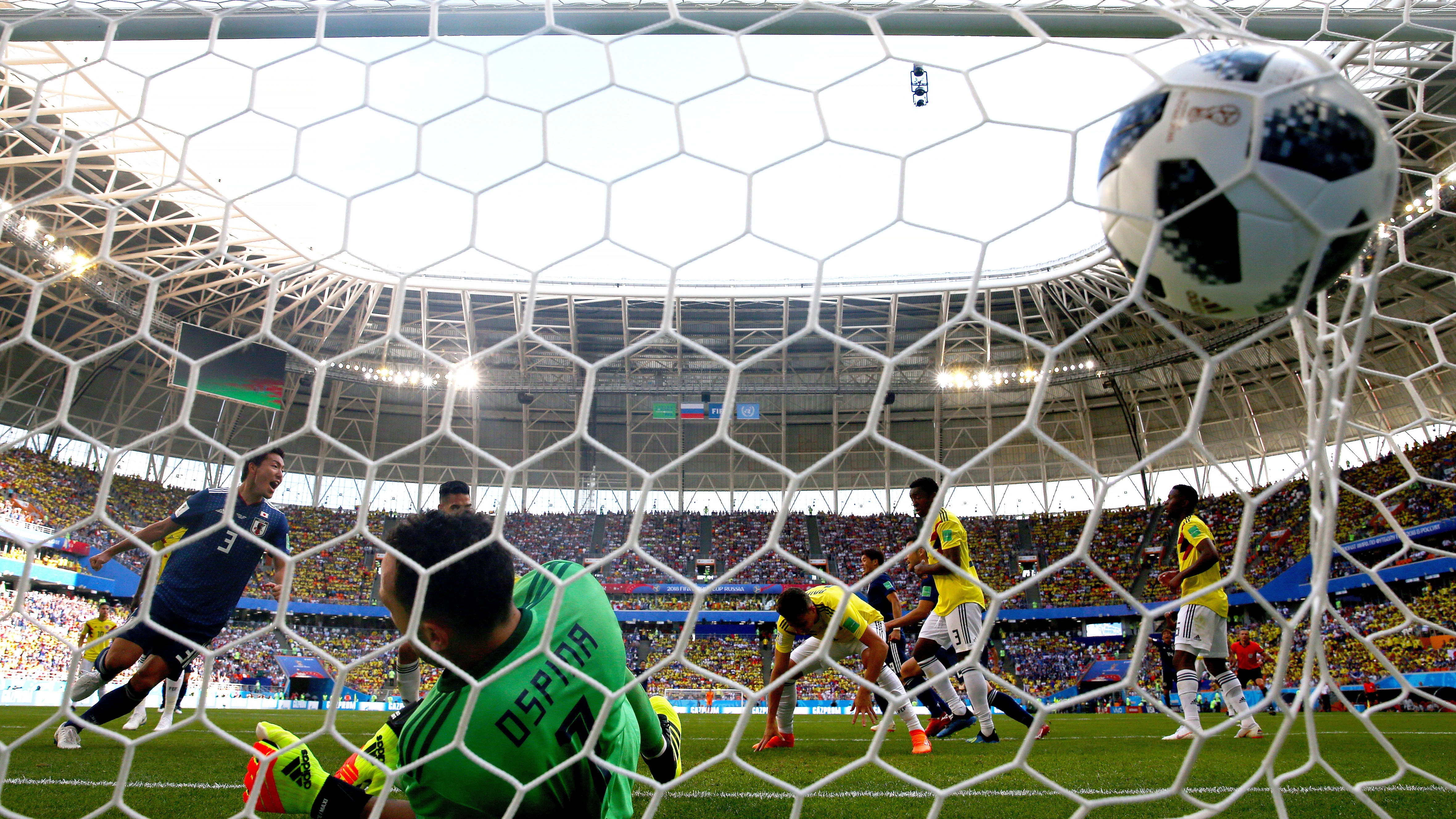 Osako celebra su gol contra Colombia