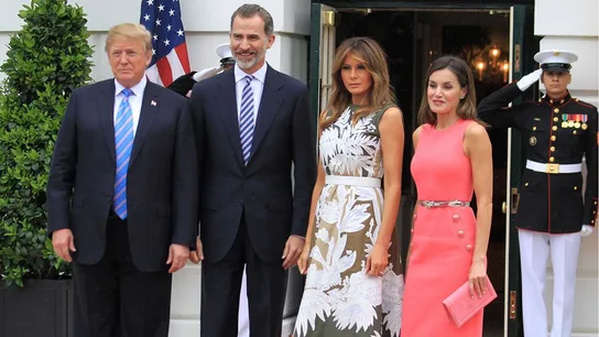 Los reyes con Donald y Melania Trump Los reyes con Donald y Melania Trump