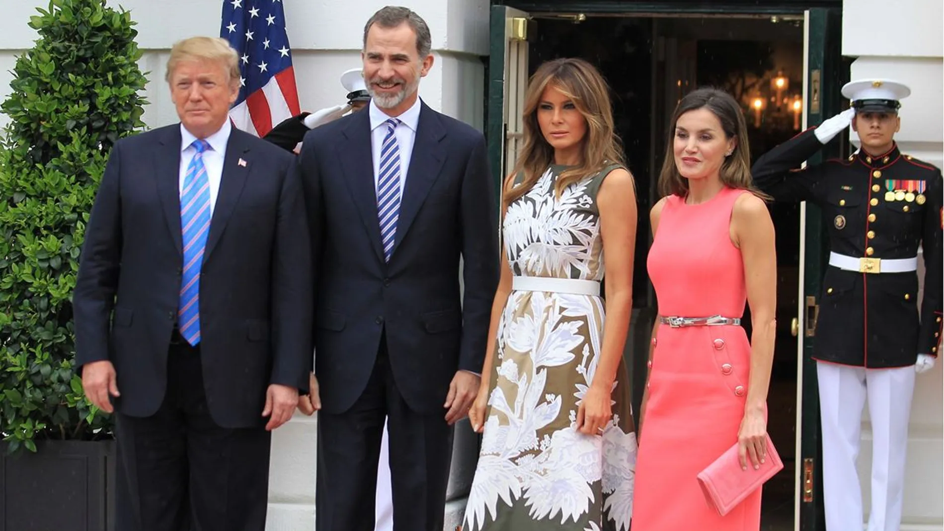 Los reyes con Donald y Melania Trump