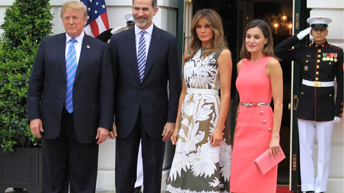 Los reyes con Donald y Melania Trump