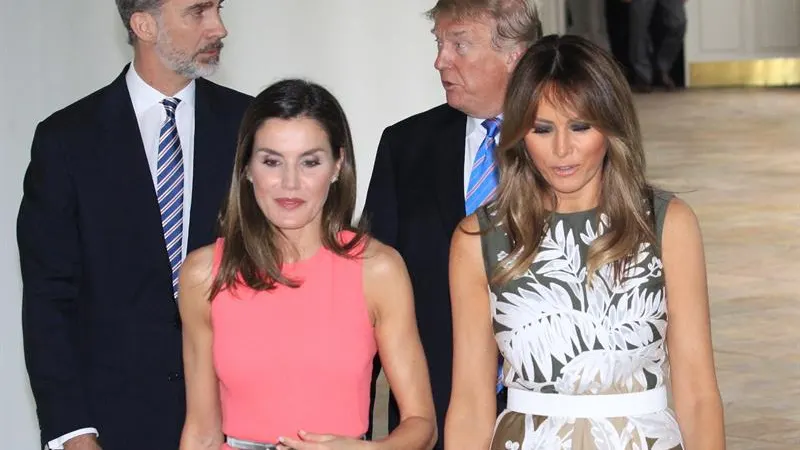Donald Trump, su mujer Melania Trump, el rey Felipe VI y la reina Letizia Donald Trump, su mujer Melania Trump, el rey Felipe VI y la reina Letizia