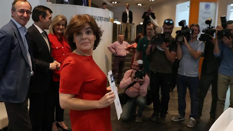  La candidata a presidir el PP y exvicepresidenta del Gobierno, Soraya Sáenz de Santamaría