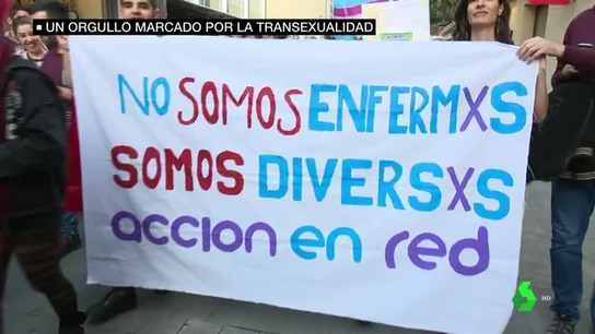 Pancarta en defensa de la transexualidad. Pancarta en defensa de la transexualidad.
