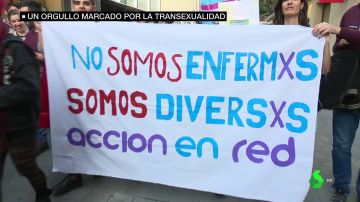 Pancarta en defensa de la transexualidad.