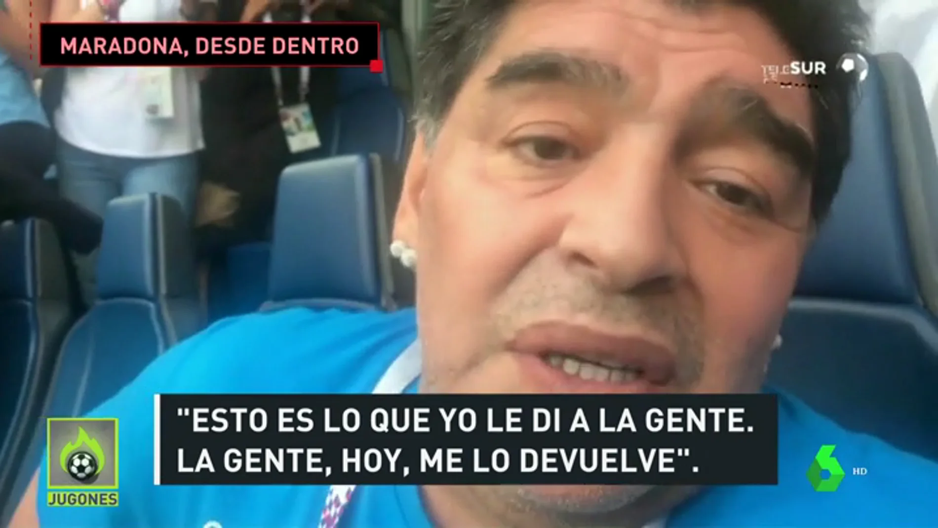 La 'fiesta' de Maradona en el Argentina-Nigeria, desde dentro